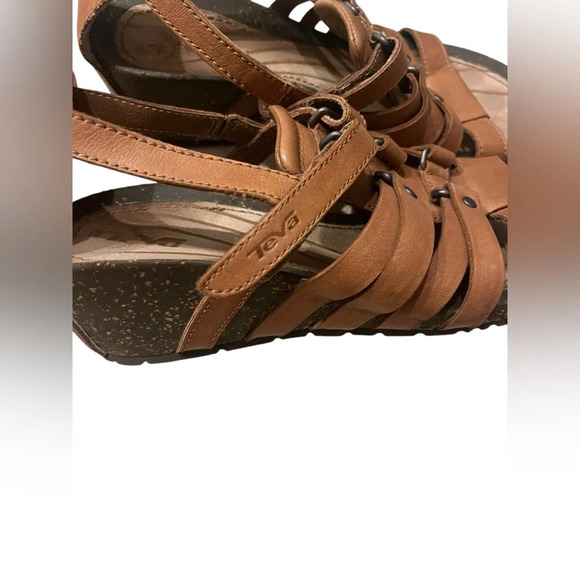 Teva Cabrillo Gladiator Wedge Sandals Women’s 7 Brown Leather - Picture 5 of 7